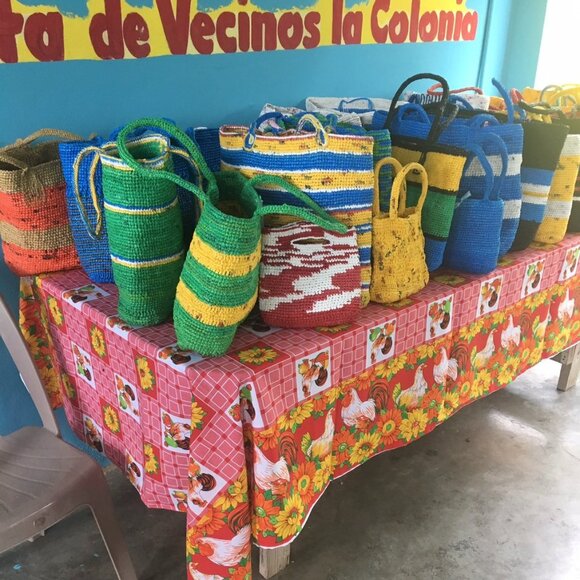 Proud Mary Yellow Striped Tote Bag - Picture 2 of 2